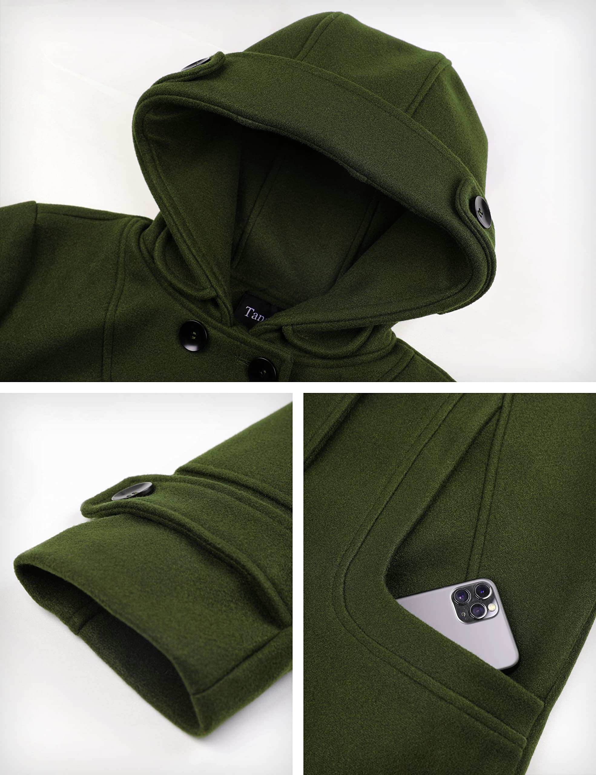 Foto 6 pulgar | Gabardina Coat Tanming, Cálida, De Lana Con Doble Botonadura, Para Mujer - Venta Internacional.