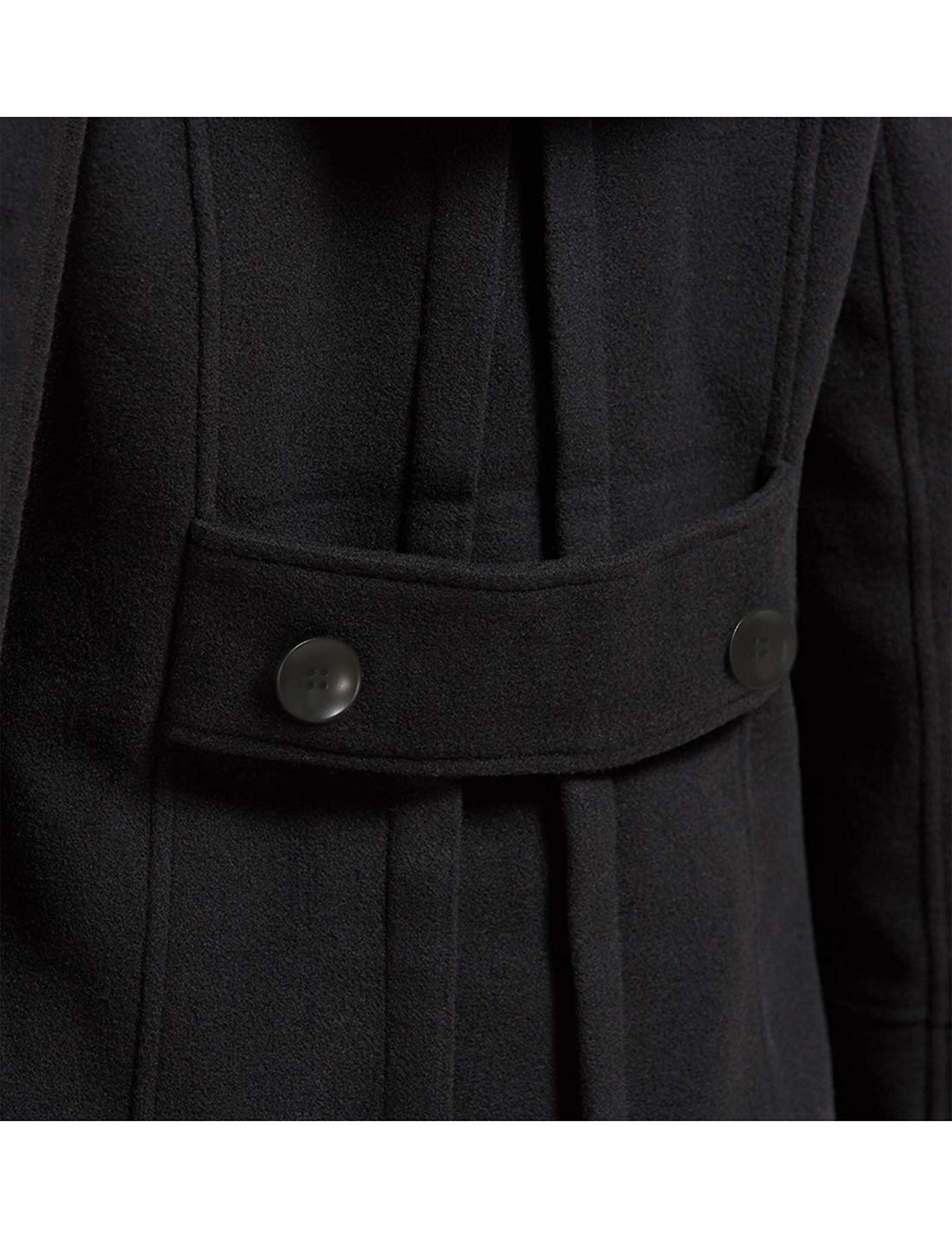 Foto 7 pulgar | Gabardina De Lana Con Capucha Para Mujer Bronceada, Color Negro - Venta Internacional.