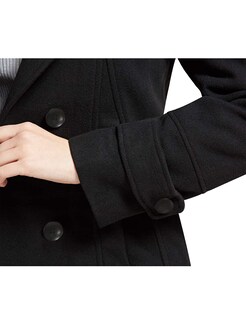 Foto 7 | Gabardina De Lana Con Capucha Para Mujer Bronceada, Color Negro - Venta Internacional.