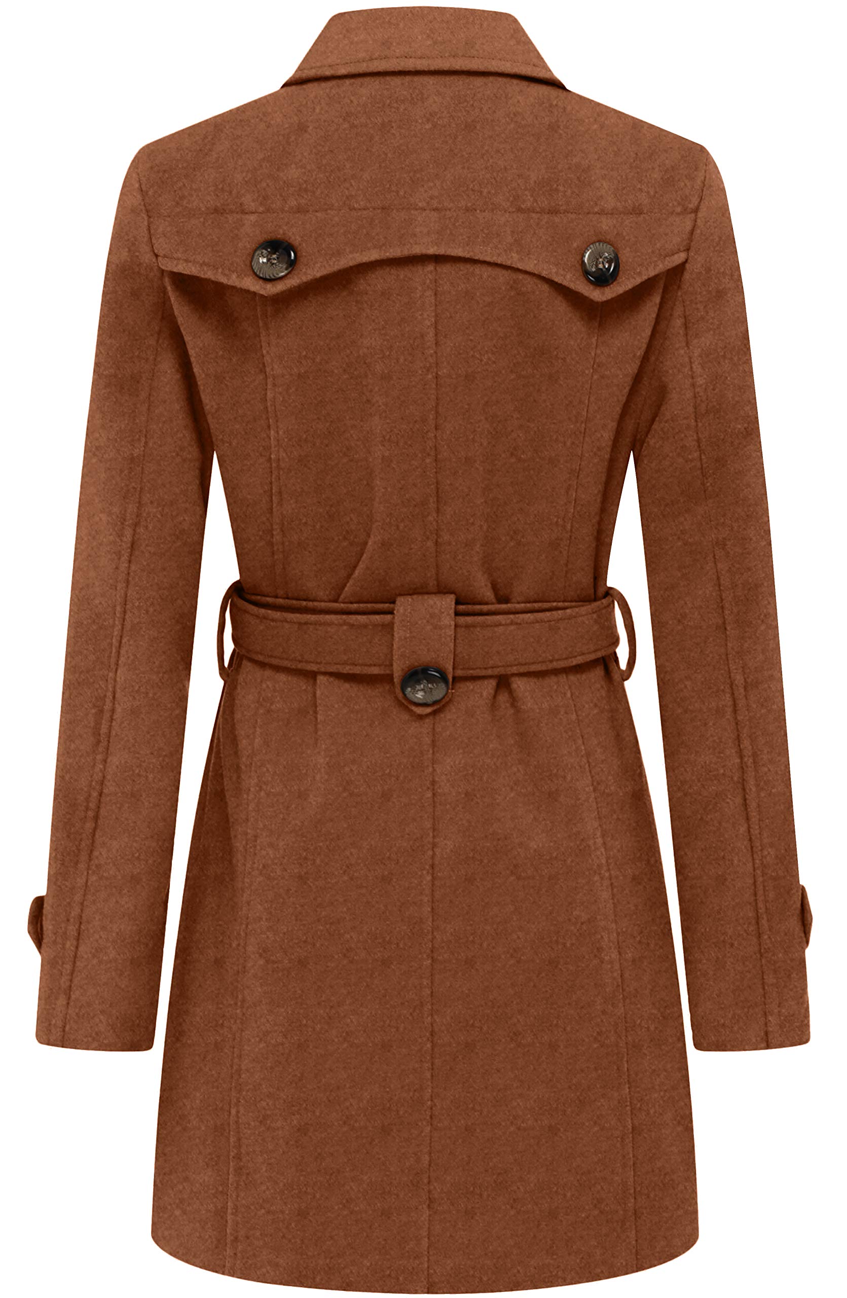 Foto 3 pulgar | Gabardina Wantdo Para Mujer Con Doble Botonadura, Color Caramelo, Xxl - Venta Internacional.