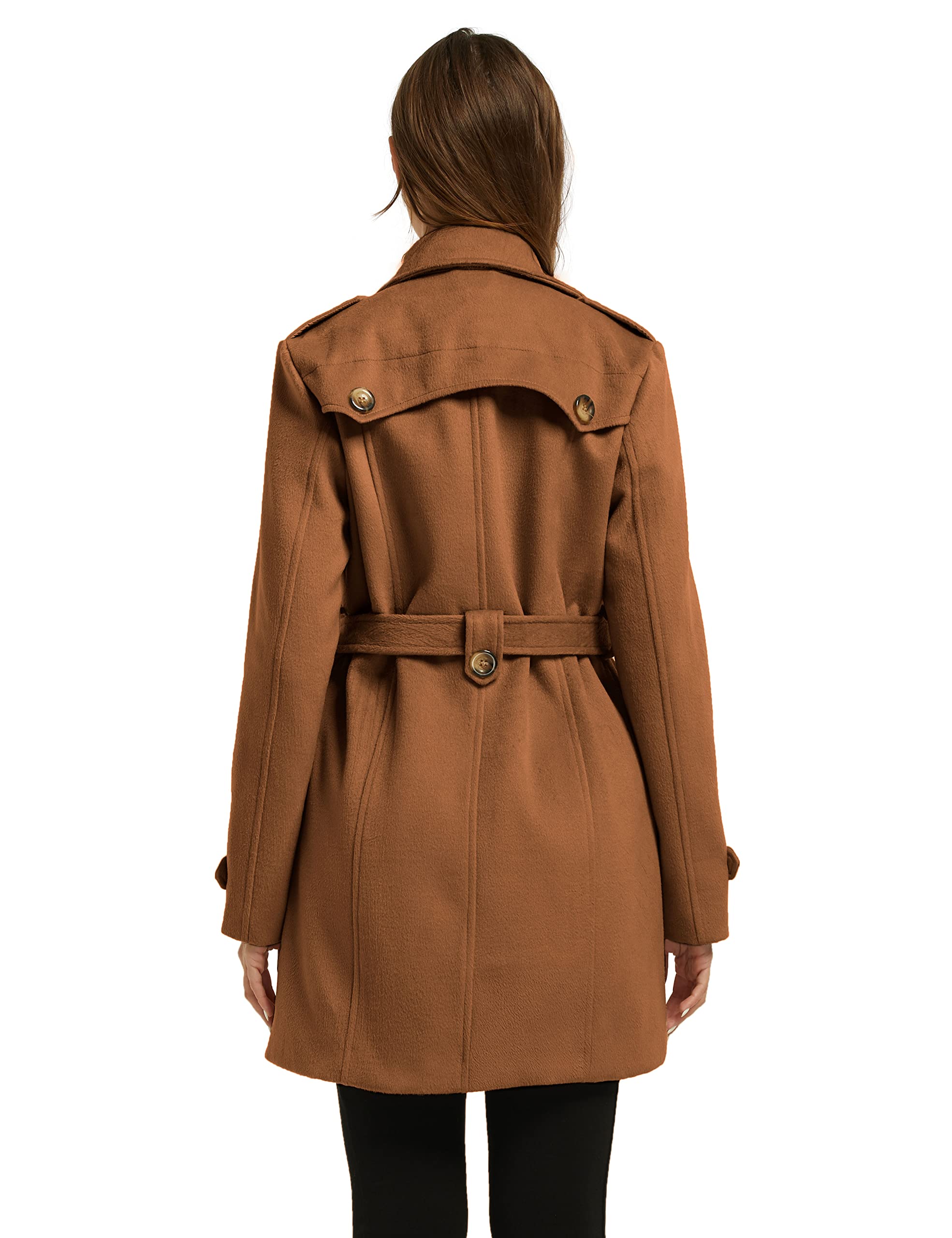 Foto 5 pulgar | Gabardina Wantdo Para Mujer Con Doble Botonadura, Color Caramelo, Xxl - Venta Internacional.