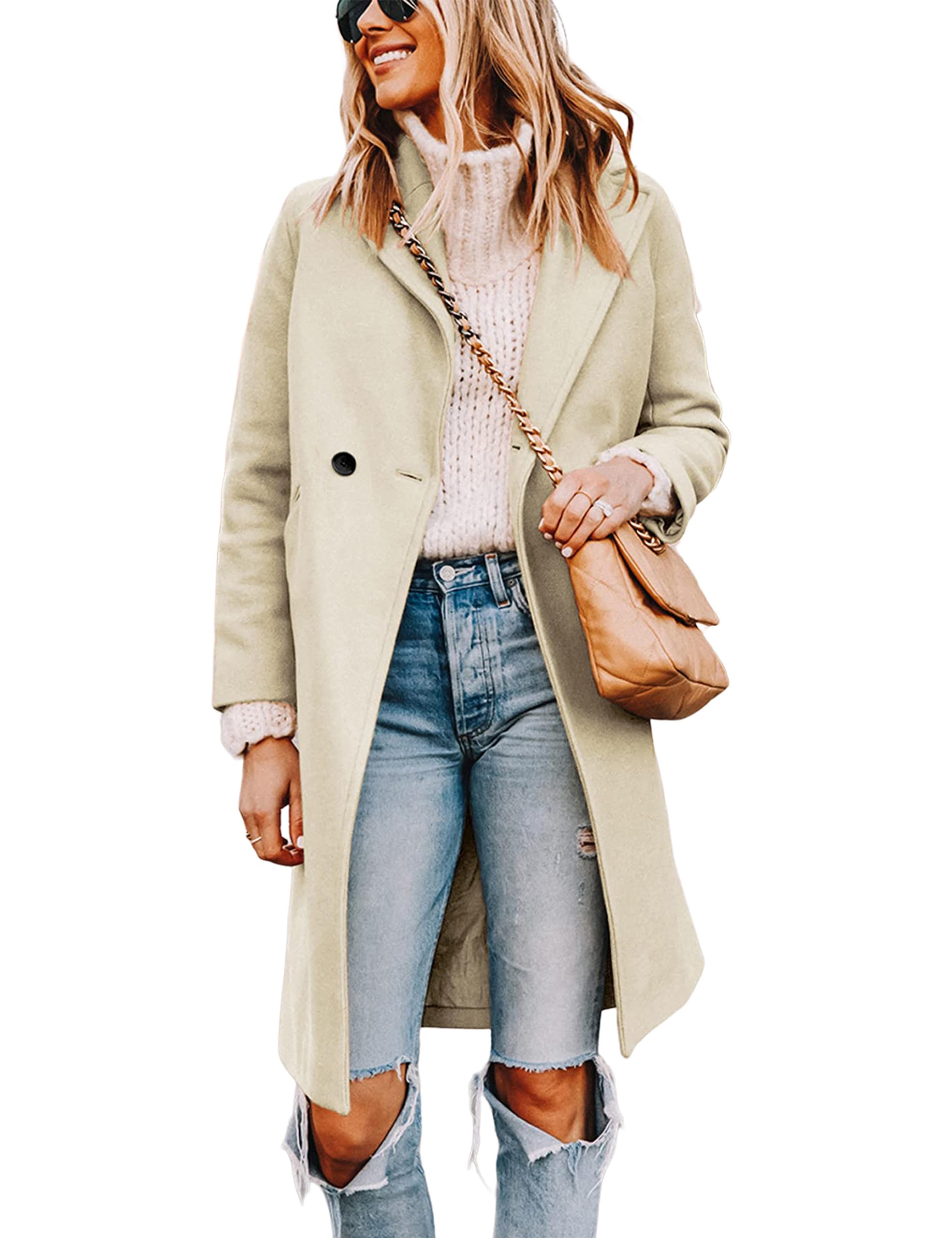 Foto 1 | Gabardina Pea Tanming Para Mujer, Mezcla De Lana Con Doble Botonadura - Venta Internacional.