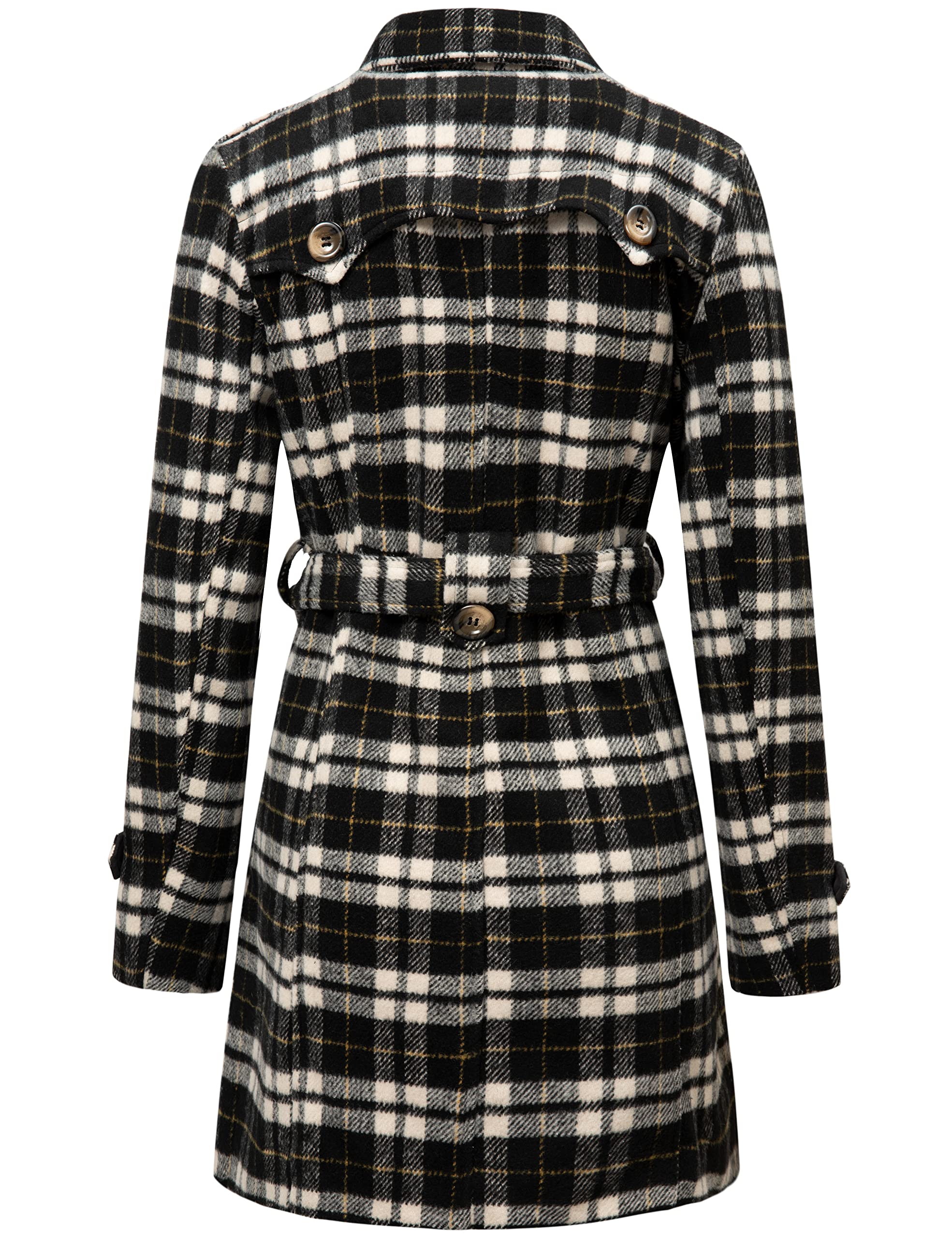 Foto 3 pulgar | Chaqueta Wantdo Wantdo Para Mujer, Media Larga, De Invierno, A Cuadros Negros, 2xl - Venta Internacional.