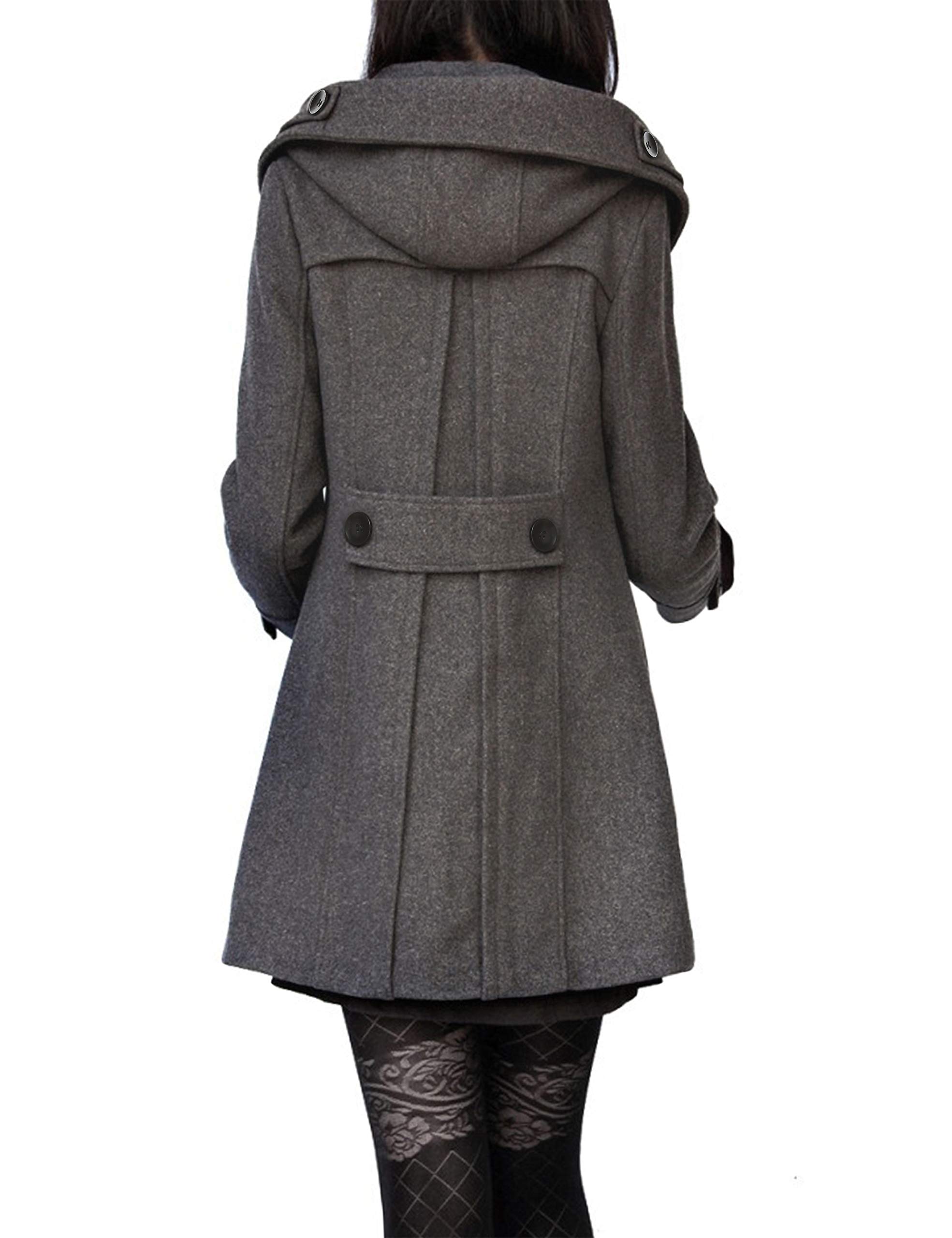 Foto 5 pulgar | Gabardina Coat Tanming De Lana Con Capucha Para Mujer - Venta Internacional.