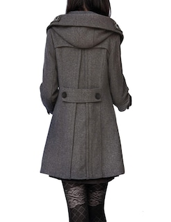 Foto 4 | Gabardina Coat Tanming De Lana Con Capucha Para Mujer - Venta Internacional.