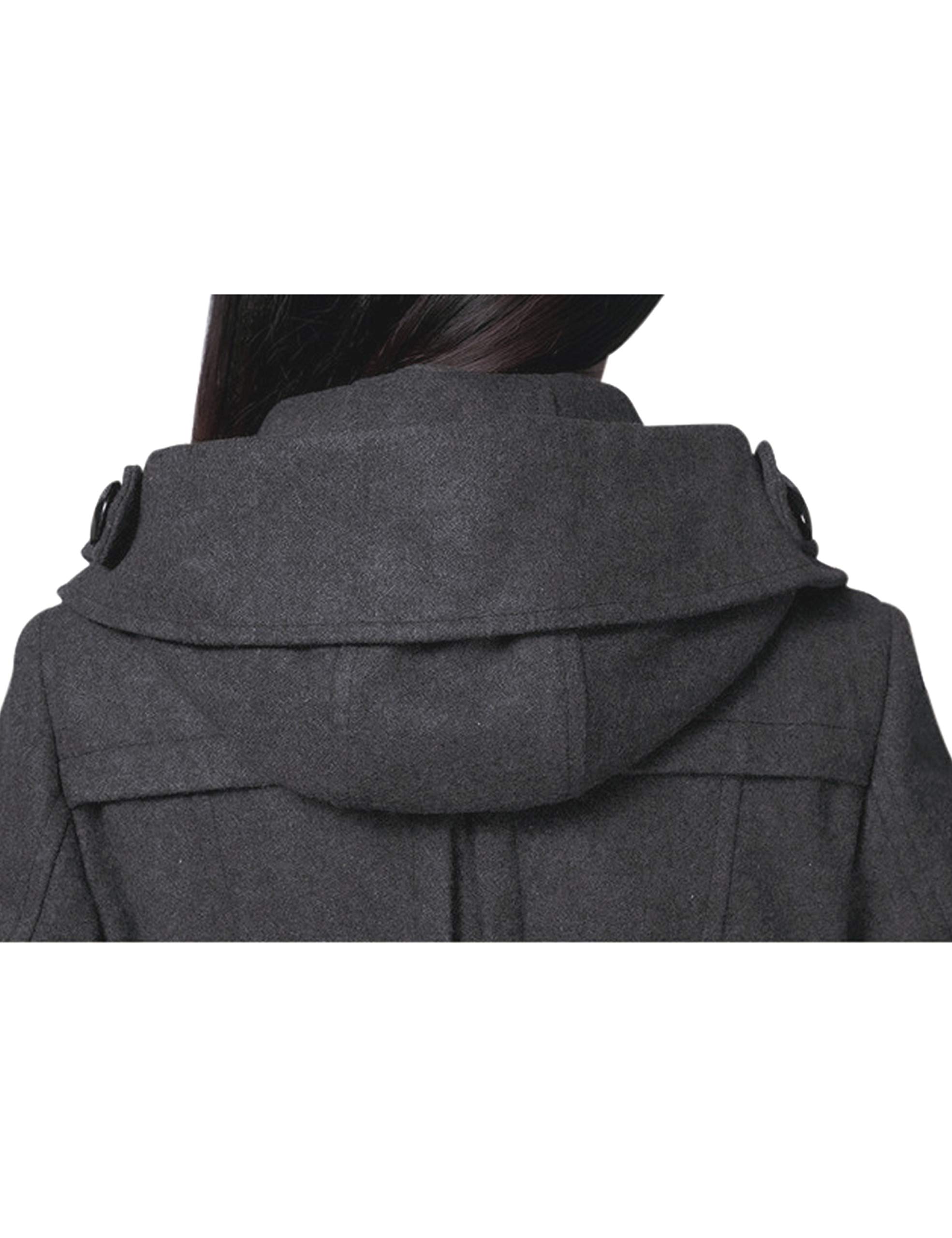 Foto 8 pulgar | Gabardina Coat Tanming De Lana Con Capucha Para Mujer - Venta Internacional.