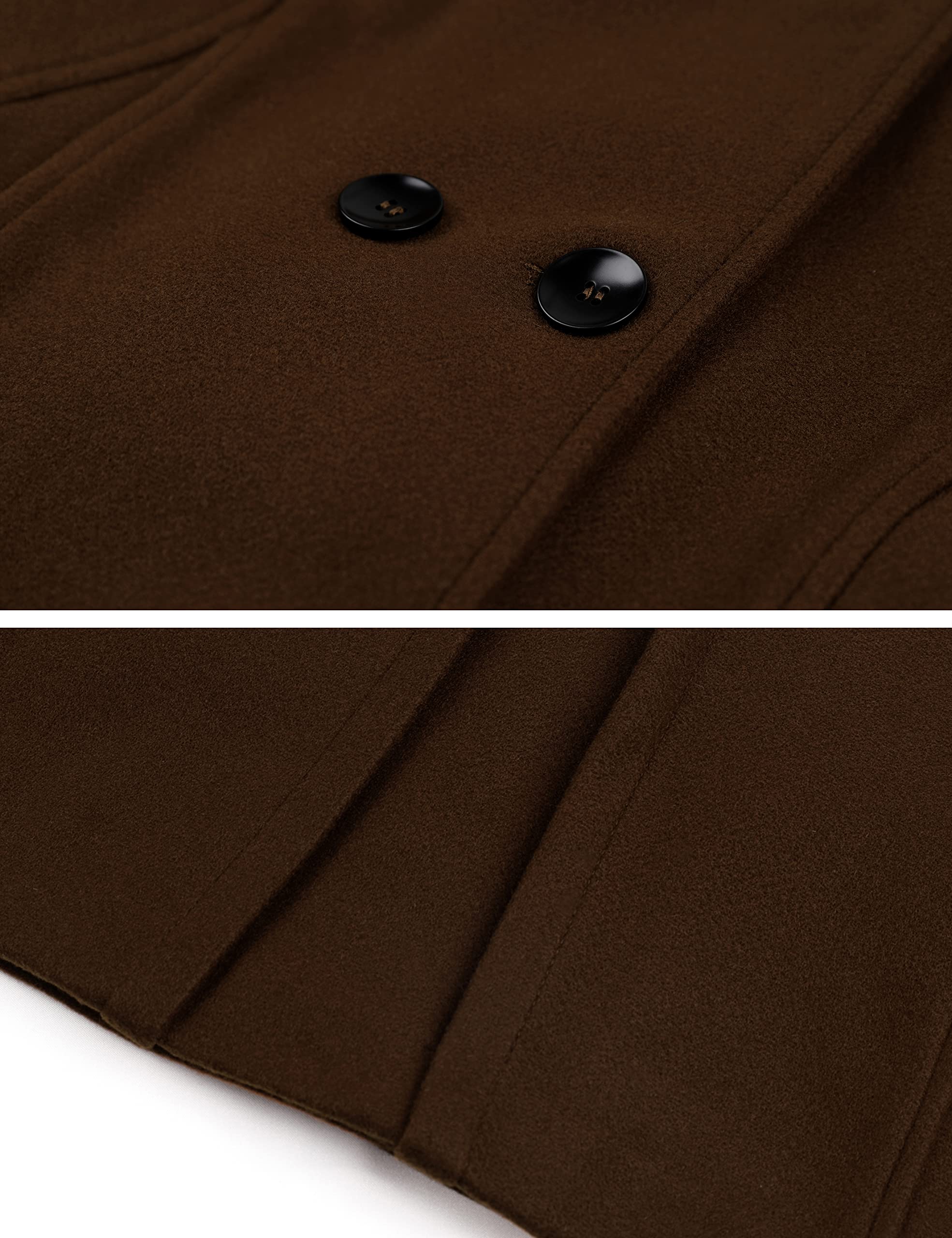 Foto 6 | Guisante Cálido De Lana Con Doble Botonadura Para Mujer Coat Tanming Con Capucha - Venta Internacional.