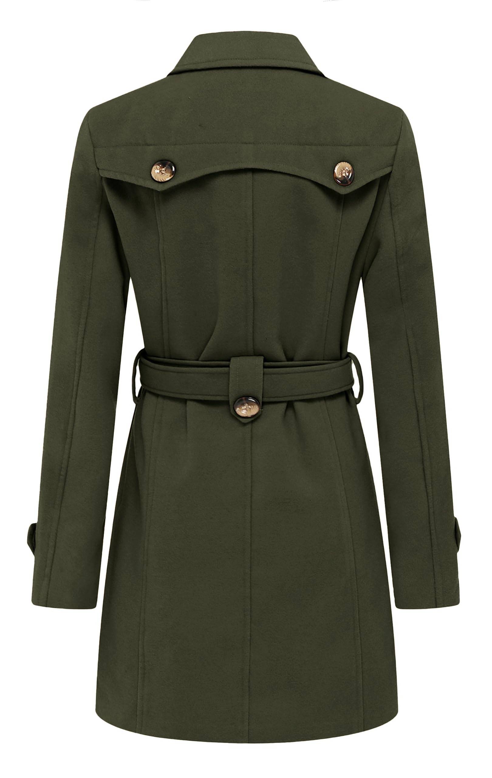 Foto 3 pulgar | Gabardina Wantdo De Manga Larga Para Mujer, Color Verde Militar Claro - Venta Internacional.