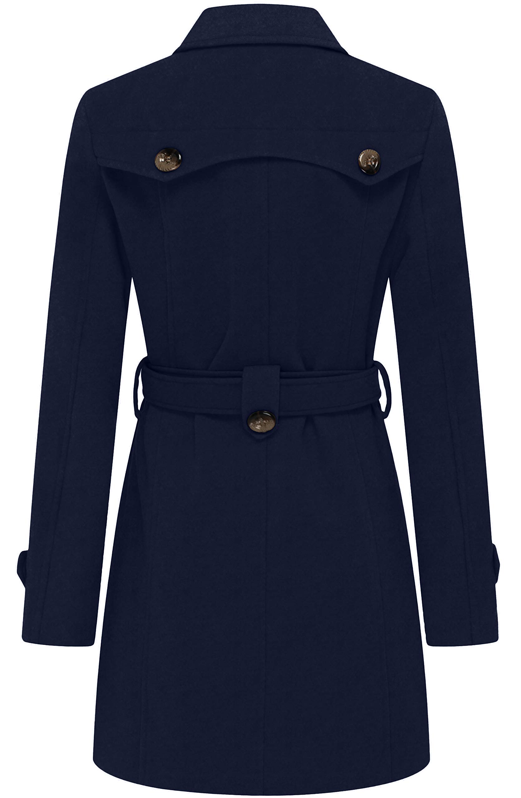 Foto 2 | Abrigo Wantdo Wantdo, Cálido, De Invierno, Para Mujer, Longitud Media, Lana, Azul Marino, Xl - Venta Internacional.