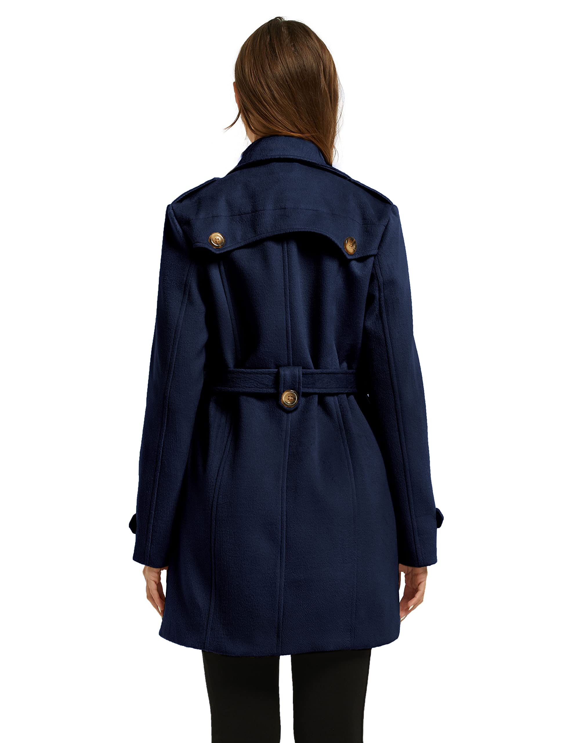 Foto 5 pulgar | Abrigo Wantdo Wantdo, Cálido, De Invierno, Para Mujer, Longitud Media, Lana, Azul Marino, Xl - Venta Internacional.