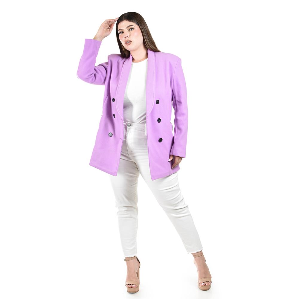 Foto 2 pulgar | Abrigo Tipo Blazer Roman Fashion Lila para Mujer