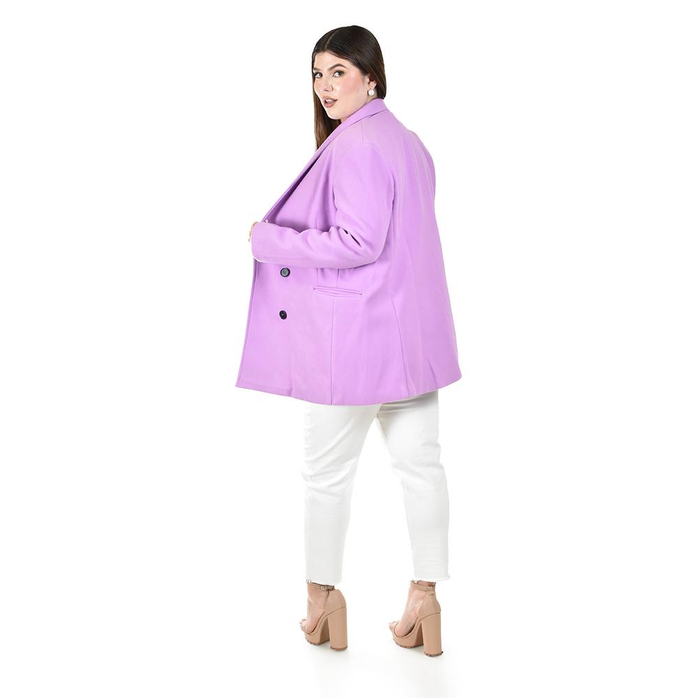 Foto 4 pulgar | Abrigo Tipo Blazer Roman Fashion Lila para Mujer