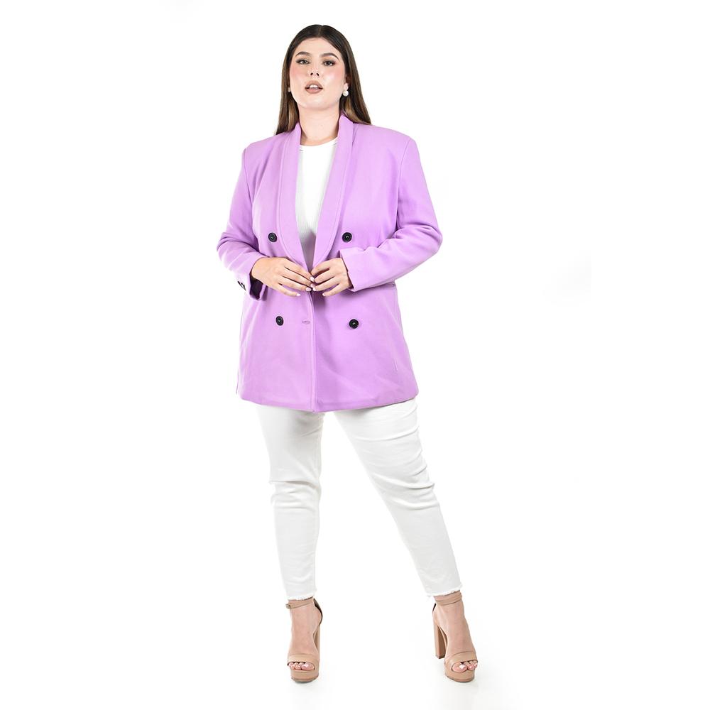 Foto 6 pulgar | Abrigo Tipo Blazer Roman Fashion Lila para Mujer