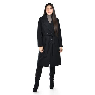 Foto 1 | Abrigo Largo Con Cinto Roman Fashion /juvenil 3013 (negro) Negro