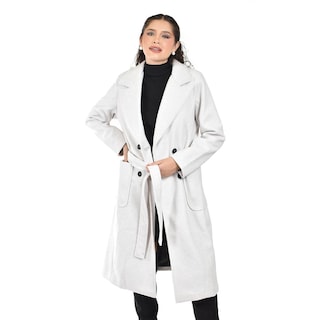 Foto 4 | Abrigo Largo Con Cinto Roman Fashion /juvenil 3013 (hueso) Beige