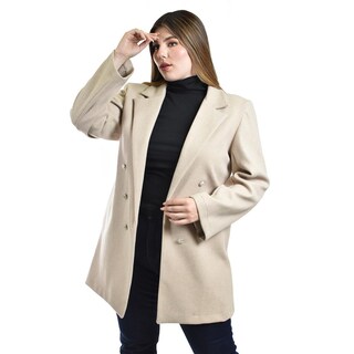 Foto 5 | Abrigo con Botón Roman Fashion Beige para Mujer