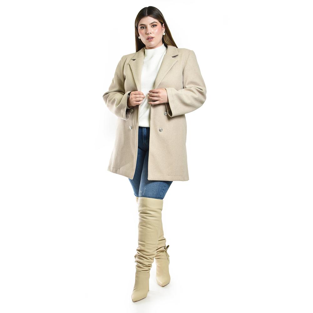 Foto 7 pulgar | Abrigo con Botón Roman Fashion Beige para Mujer