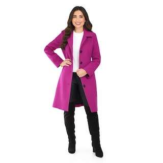 Foto 1 | Abrigo Recto Con Botones Frontales Roman Fashion /juvenil 3014 (magenta) Fucsia Oscuro