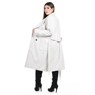 Foto 3 | Abrigo Largo con Cinto Roman Fashion para Mujer