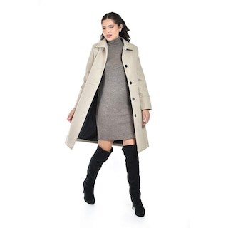 Foto 4 | Abrigo Recto Con Botones Frontales Roman Fashion /juvenil 3014 (beige) Beige