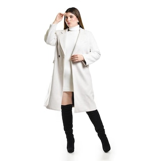 Foto 4 | Abrigo Largo Beige Roman Fashion para Mujer