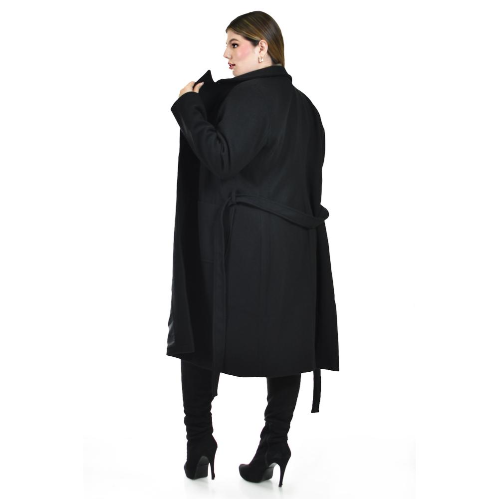 Foto 4 pulgar | Abrigo Largo con Cinto Roman Fashion para Mujer