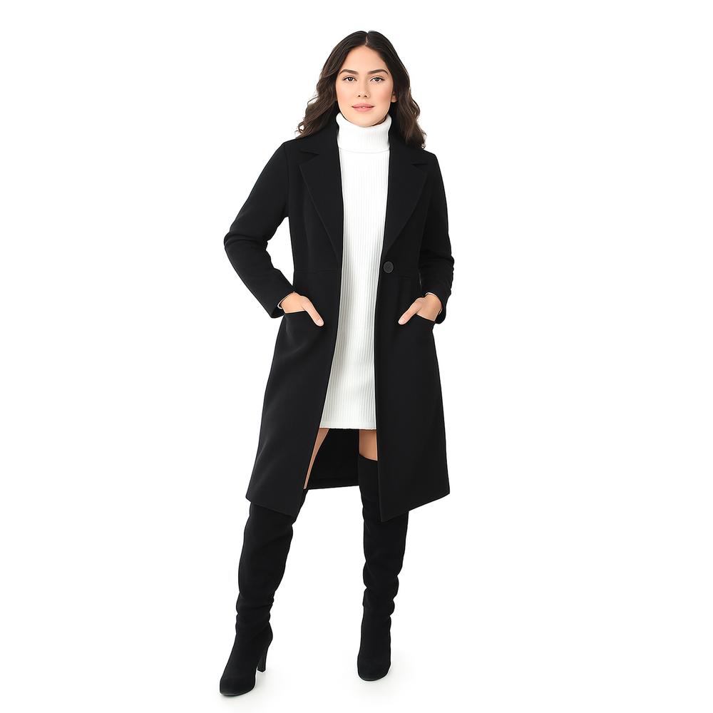 Foto 1 | Abrigo Largo Con Boton Roman Fashion /juvenil  3017 (negro) Negro