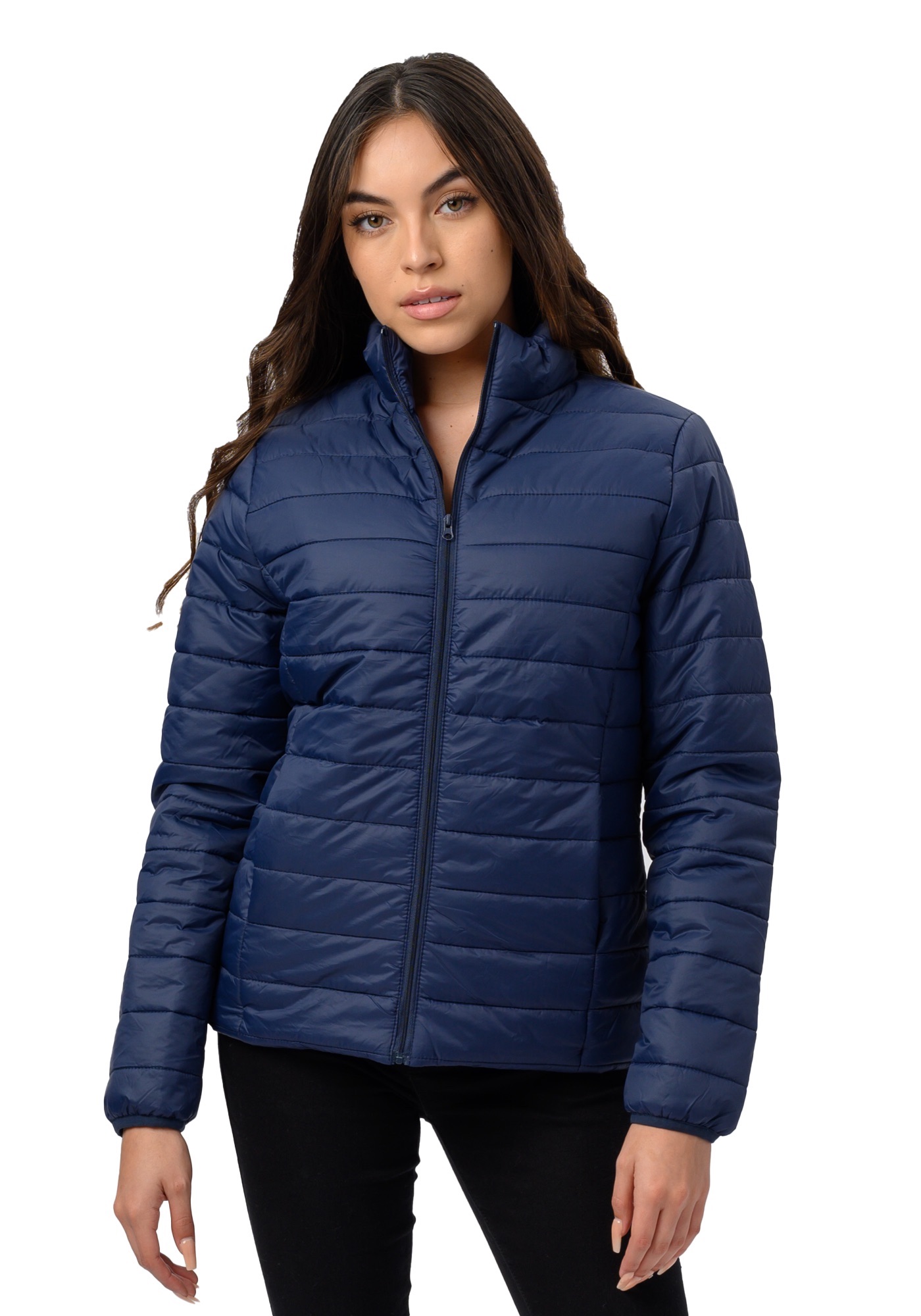 Foto 1 | Chamarra Capitonada Corte Slim para Mujer Refinery Republic color Azul Marino