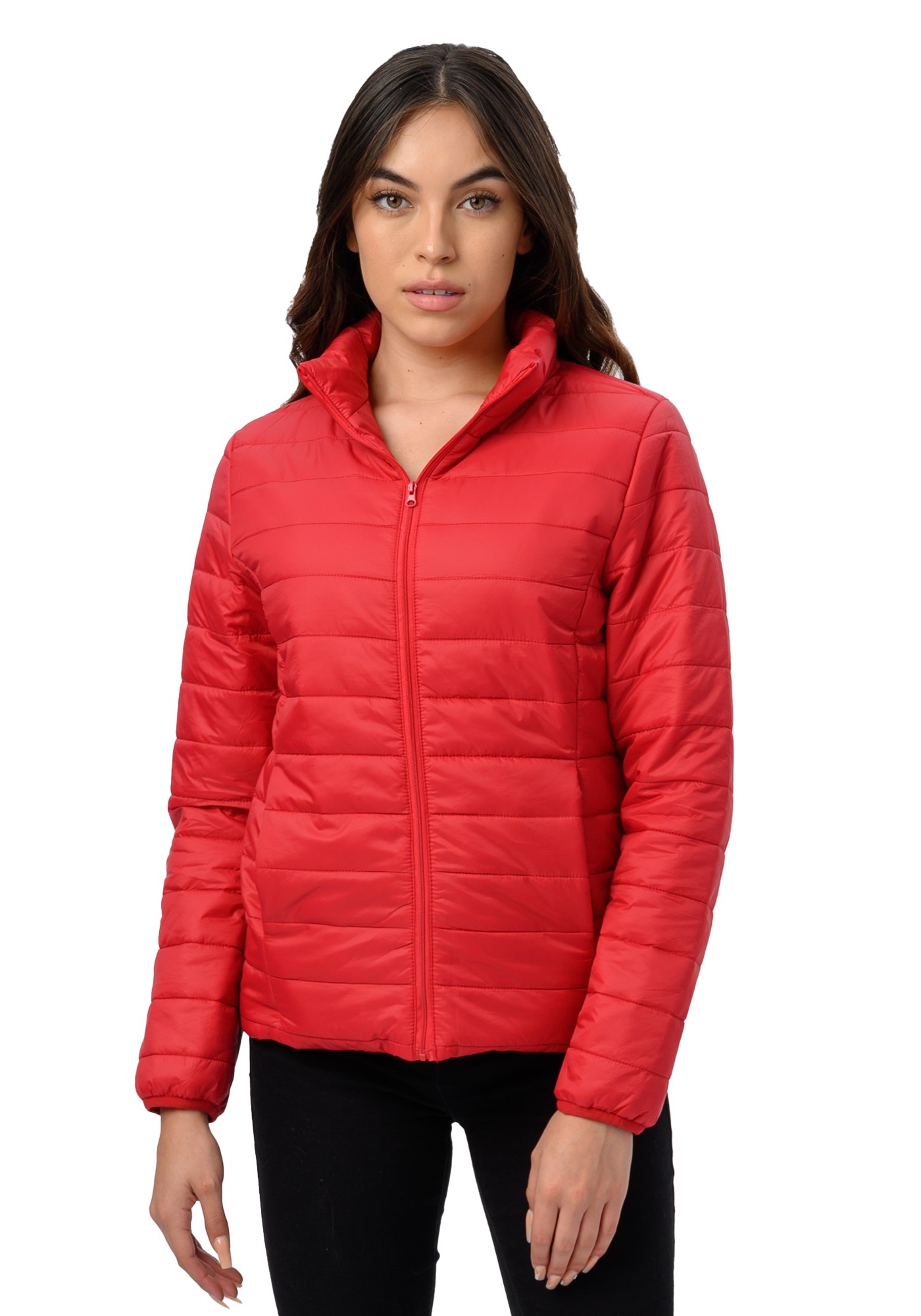 Foto 1 | Chamarra Capitonada Corte Slim para Mujer Refinery Republic color Rojo