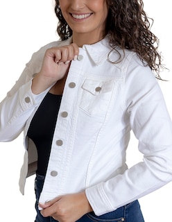 Foto 4 | Chamarra Indicum Denim Pale Slim Fit color Blanco para Mujer