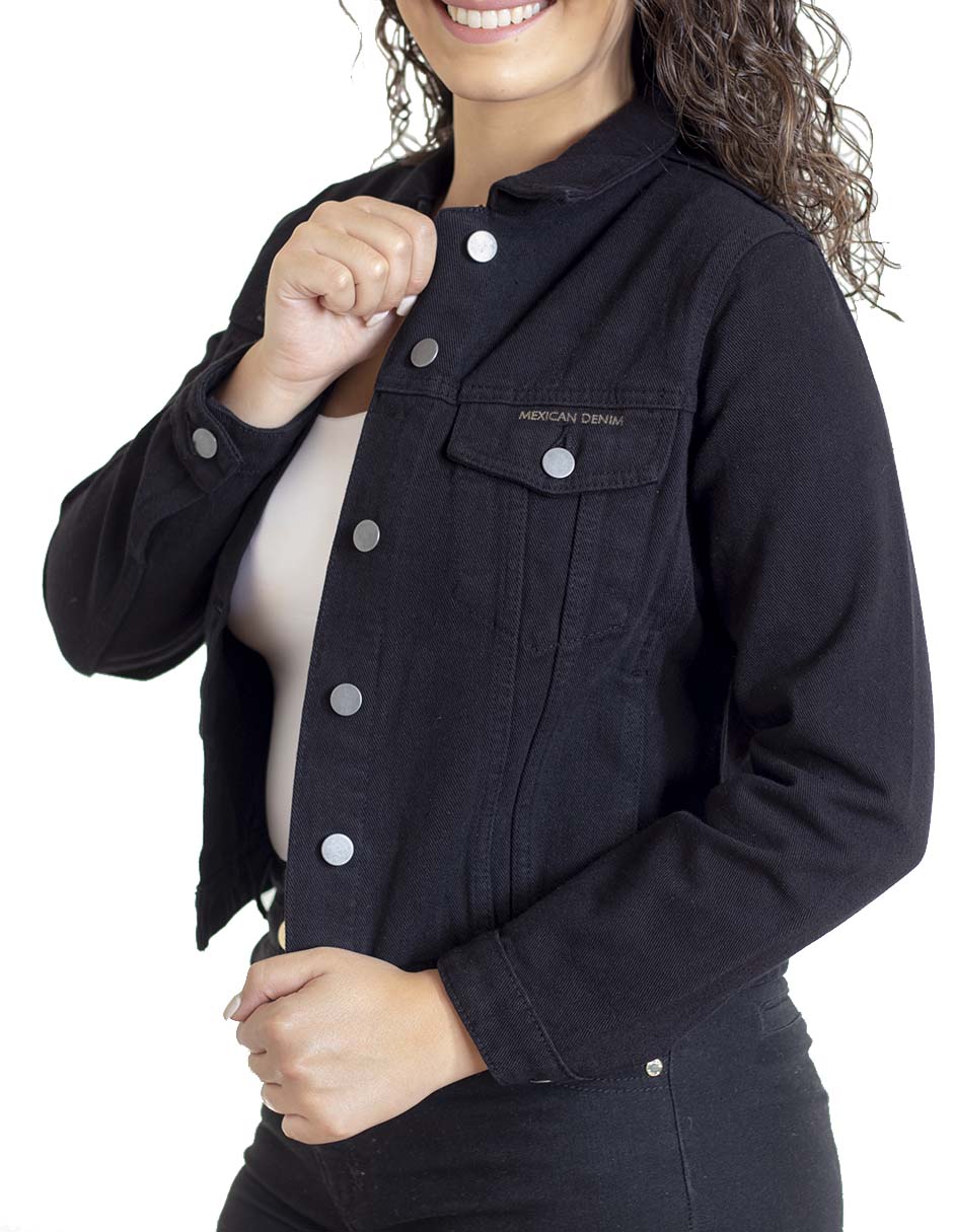 Foto 3 | Chamarra De Mezclilla Indicum Noir Slim Fit Negra