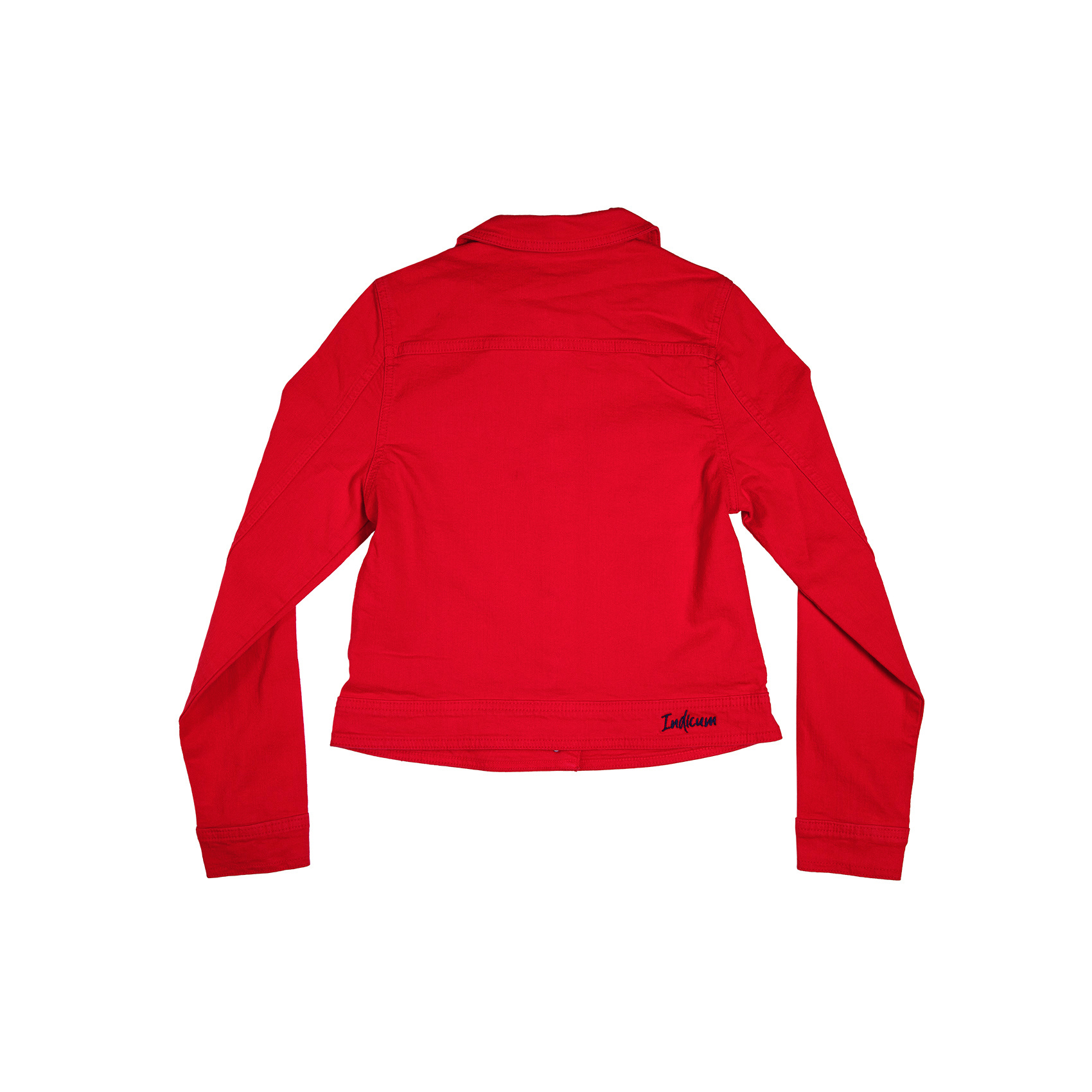 Foto 6 pulgar | Chamarra Indicum Denim Rosso Slim Fit Roja para Mujer