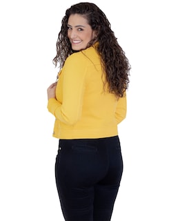 Foto 2 | Chamarra para Dama Indicum Happy Slim Fit color Amarillo