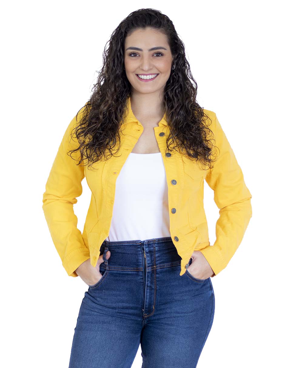 Chamarra para Dama Indicum Beatle Slim Fit color Amarillo $1,049