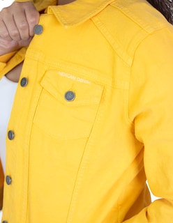 Foto 4 | Chamarra para Dama Indicum Beatle Slim Fit color Amarillo