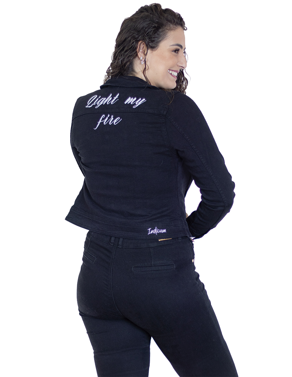 Foto 2 | Chamarra para Dama Indicum Fire Slim Fit color  Negro