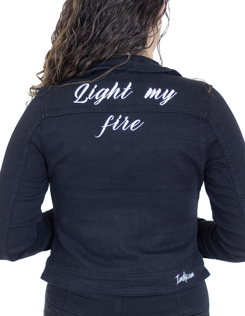 Foto 3 | Chamarra para Dama Indicum Fire Slim Fit color  Negro