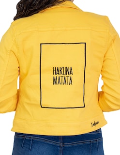 Foto 3 | Chamarra para Dama Indicum Hakuna Slim Fit color Amarillo