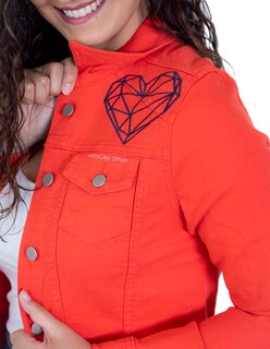 Foto 3 | Chamarra De Mezclilla Indicum Diamond Slim Fit Color Rojo