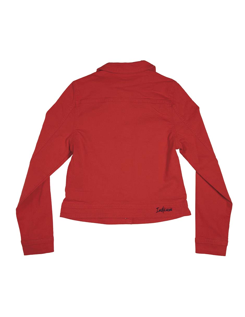 Foto 5 | Chamarra De Mezclilla Indicum Diamond Slim Fit Color Rojo