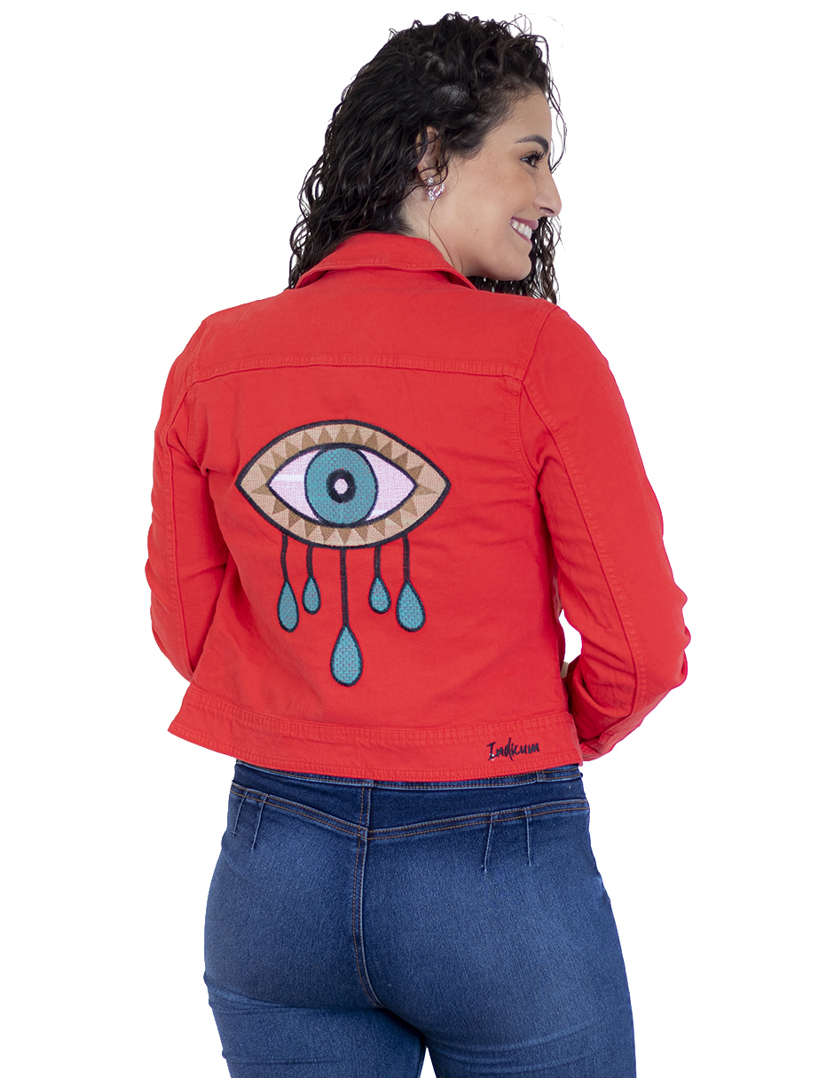 Foto 2 | Chamarra para Dama Indicum Blink Slim Fit color Rojo