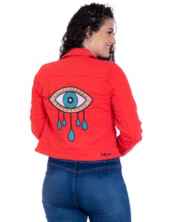 Foto 2 | Chamarra para Dama Indicum Blink Slim Fit color Rojo