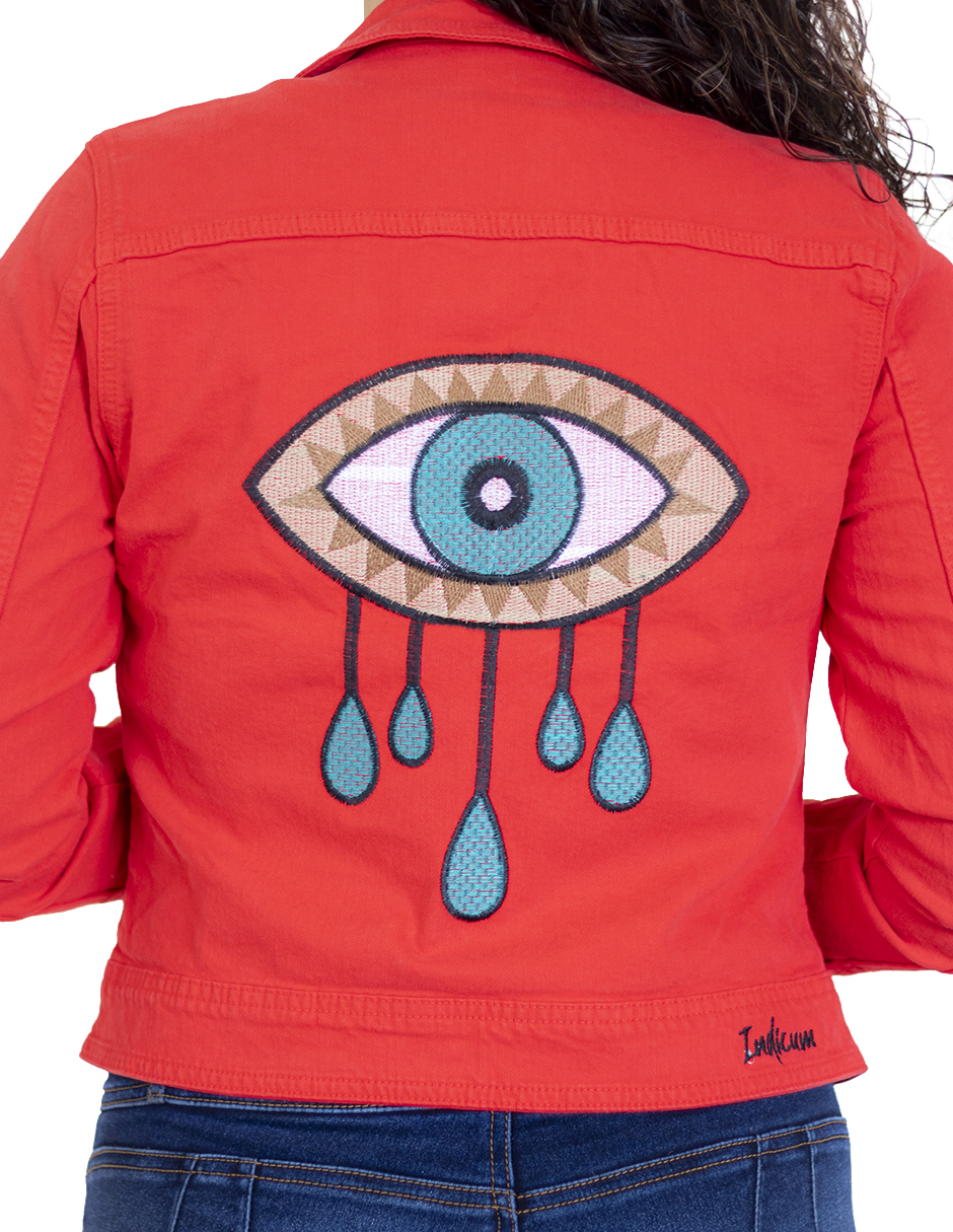 Foto 3 | Chamarra para Dama Indicum Blink Slim Fit color Rojo