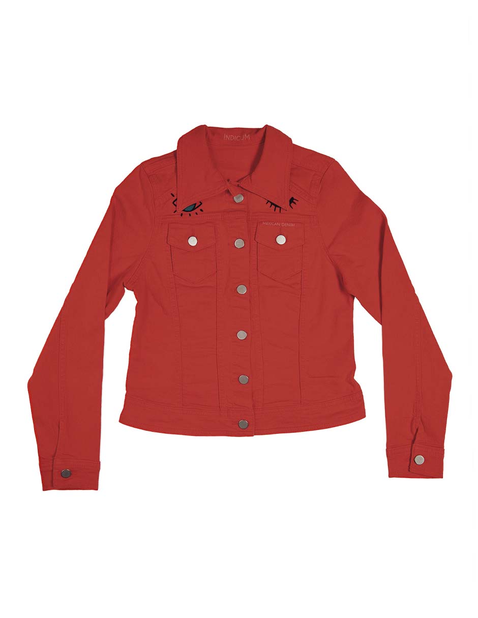 Foto 6 | Chamarra para Dama Indicum Blink Slim Fit color Rojo