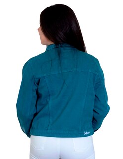 Foto 2 | Chamarra Indicum Denim color Verde para Mujer