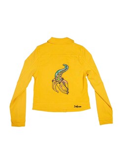 Foto 5 | Chamarra Indicum Denim color Amarillo para Mujer