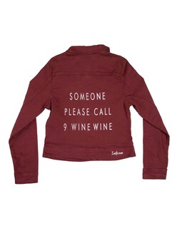 Foto 5 | Chamarra De Mezclilla Indicum 9 Wine Wine Slim Fit Color Vino