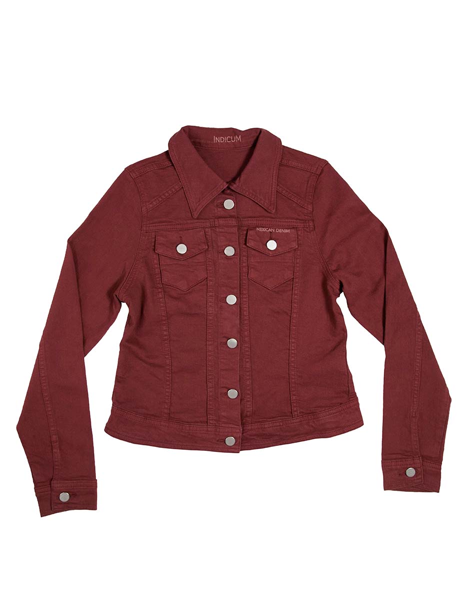 Foto 7 pulgar | Chamarra Indicum Denim color Tinto para Mujer