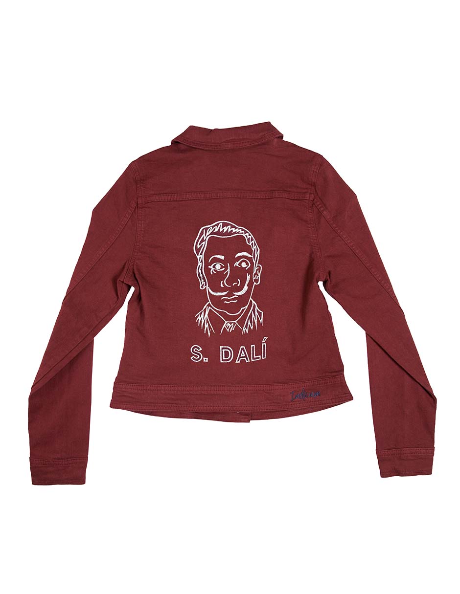 Foto 5 | Chamarra De Mezclilla Indicum Dali Slim Fit Color Vino