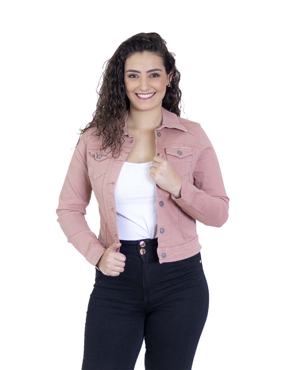 Foto 1 | Chamarra Indicum Denim color Rosa para Mujer